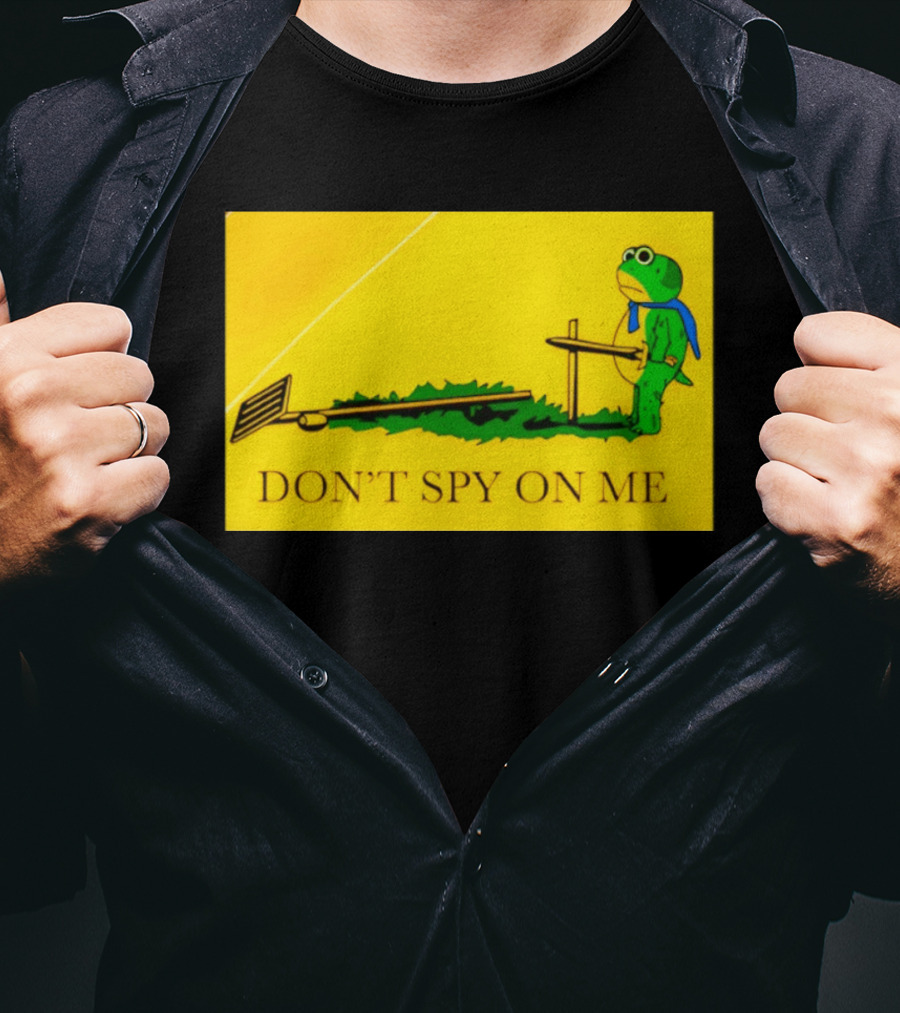 Portland Frog Don't Spy On Me Anti Flock Camera T-Shirt