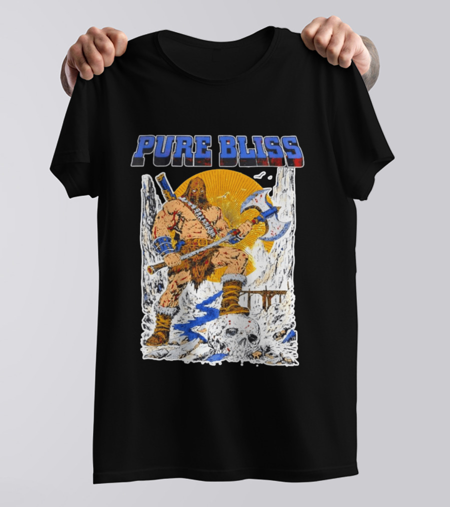 Pure Bliss Barbarian Warrior Axe Skull Fantasy Adventure T-Shirt