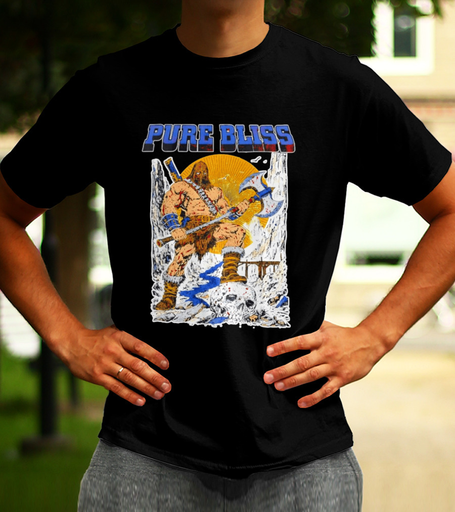 Pure Bliss Barbarian Warrior Axe Skull Fantasy Adventure T-Shirt