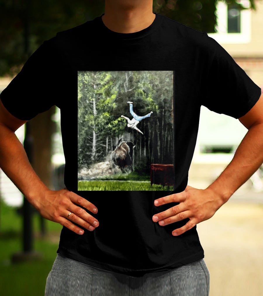 Raccoon Flaming Fart Chaos With Hippo And Unexpected Forest Flip T-Shirt