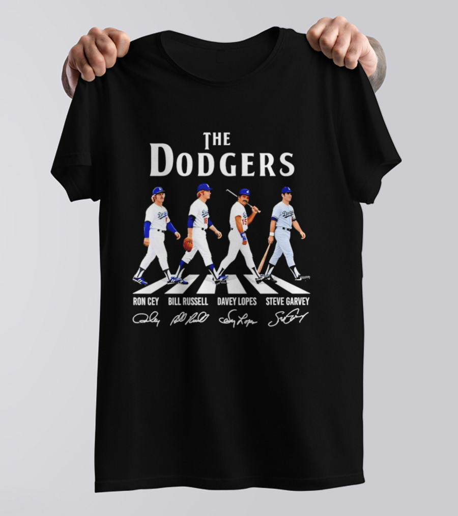 The Dodgers Ron Cey Bill Russell Davey Lopes Steve Garvey Walking T-Shirt