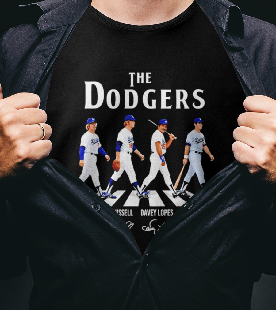 The Dodgers Ron Cey Bill Russell Davey Lopes Steve Garvey Walking T-Shirt