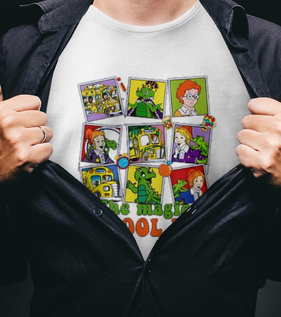 1+1 The Magic School Bus Characters And Adventure Scenes T-Shirt