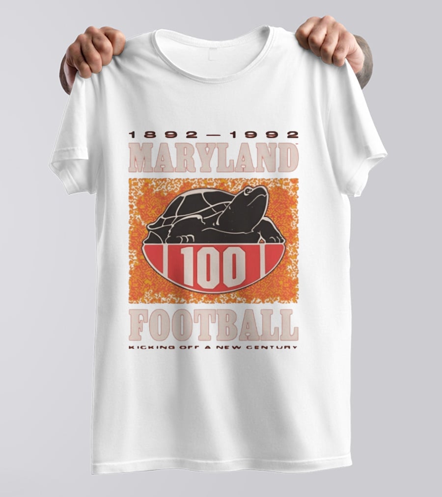 Maryland Football 1892 1992 Centennial Kicking Off A New Century Terps Turtle T-Shirt