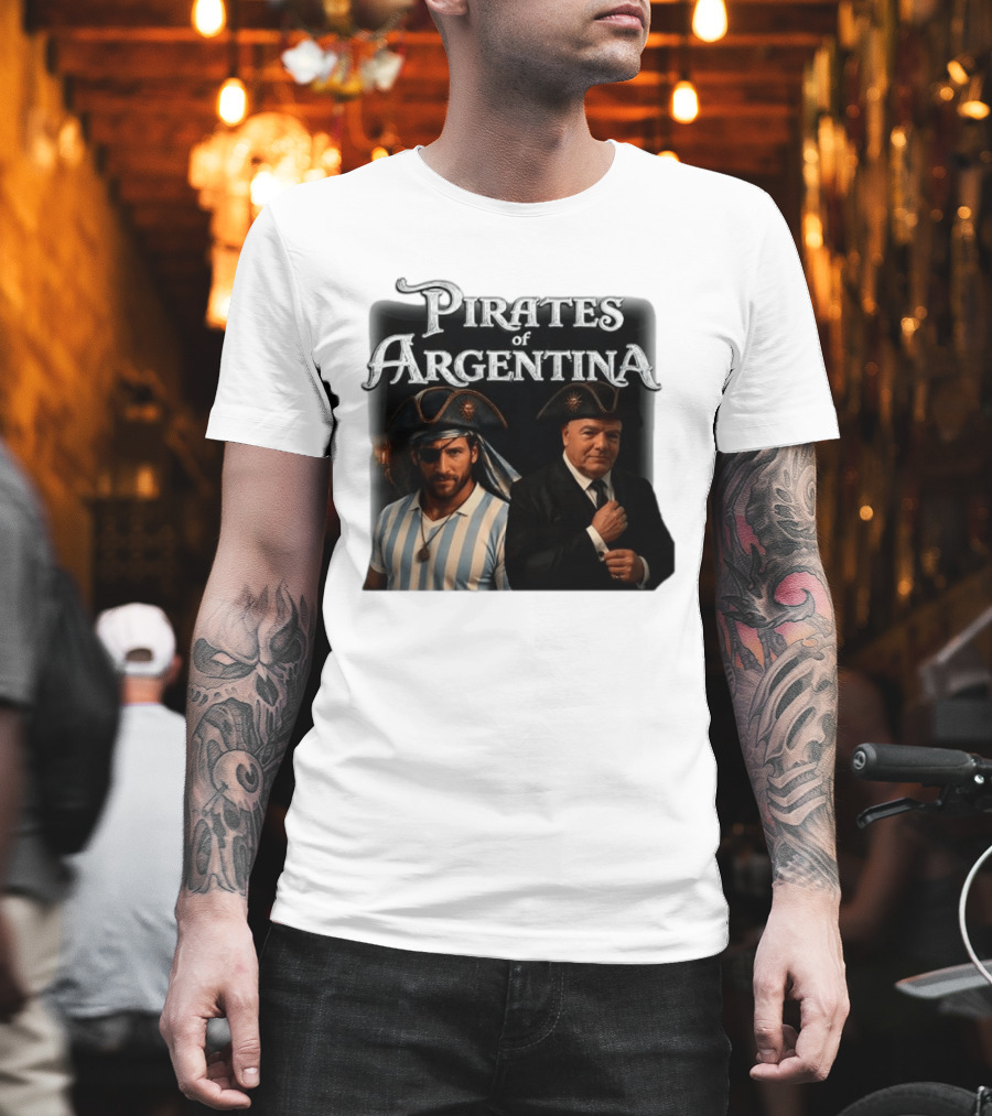 Pirates Of Argentina Messi Infantino Soccer Themed Merchandise T-Shirt