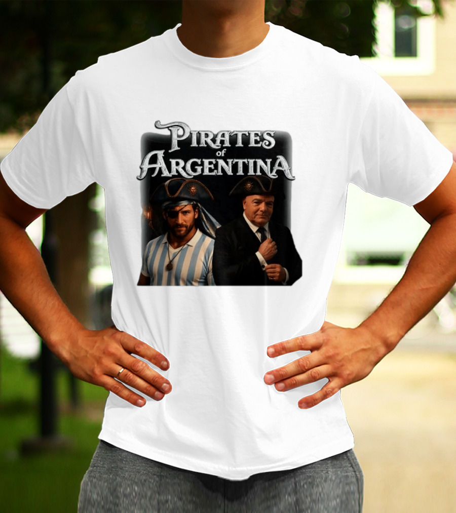 Pirates Of Argentina Messi Infantino Soccer Themed Merchandise T-Shirt