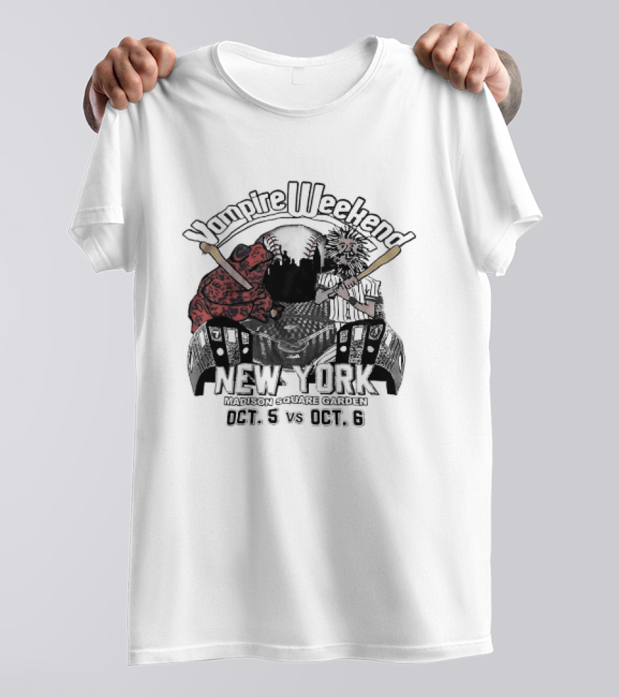 Vampire Weekend Toad Baseball New York Madison Square Garden October T-Shirt