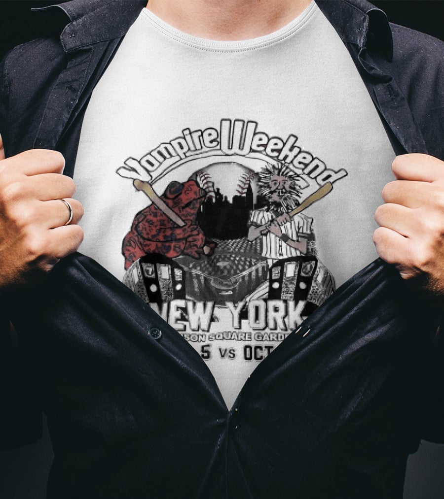 Vampire Weekend Toad Baseball New York Madison Square Garden October T-Shirt