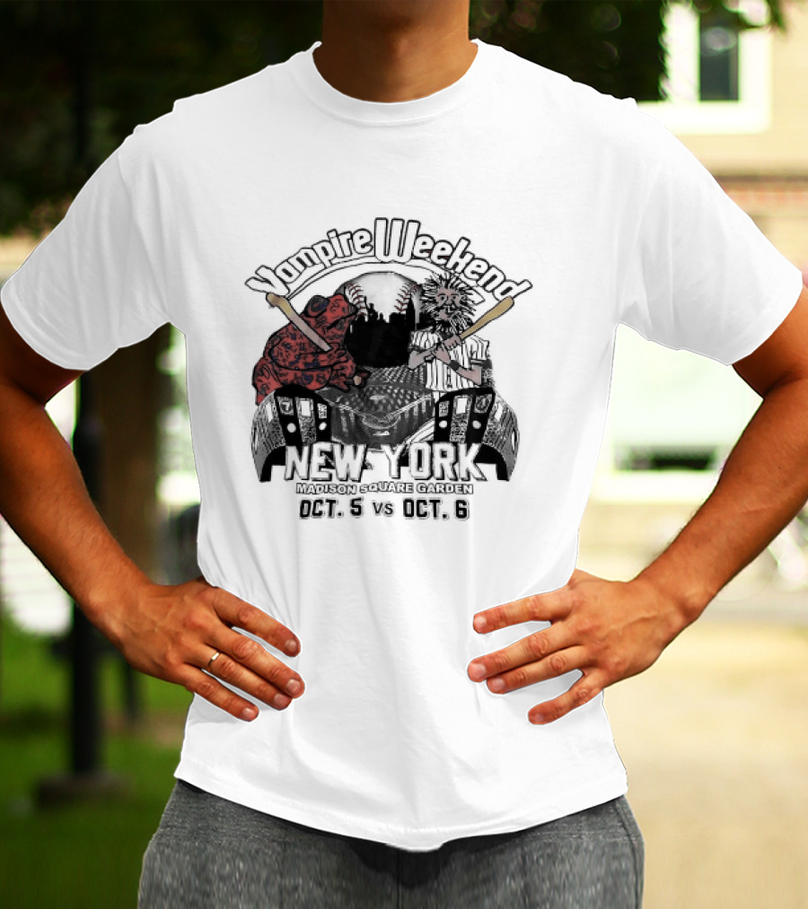 Vampire Weekend Toad Baseball New York Madison Square Garden October T-Shirt