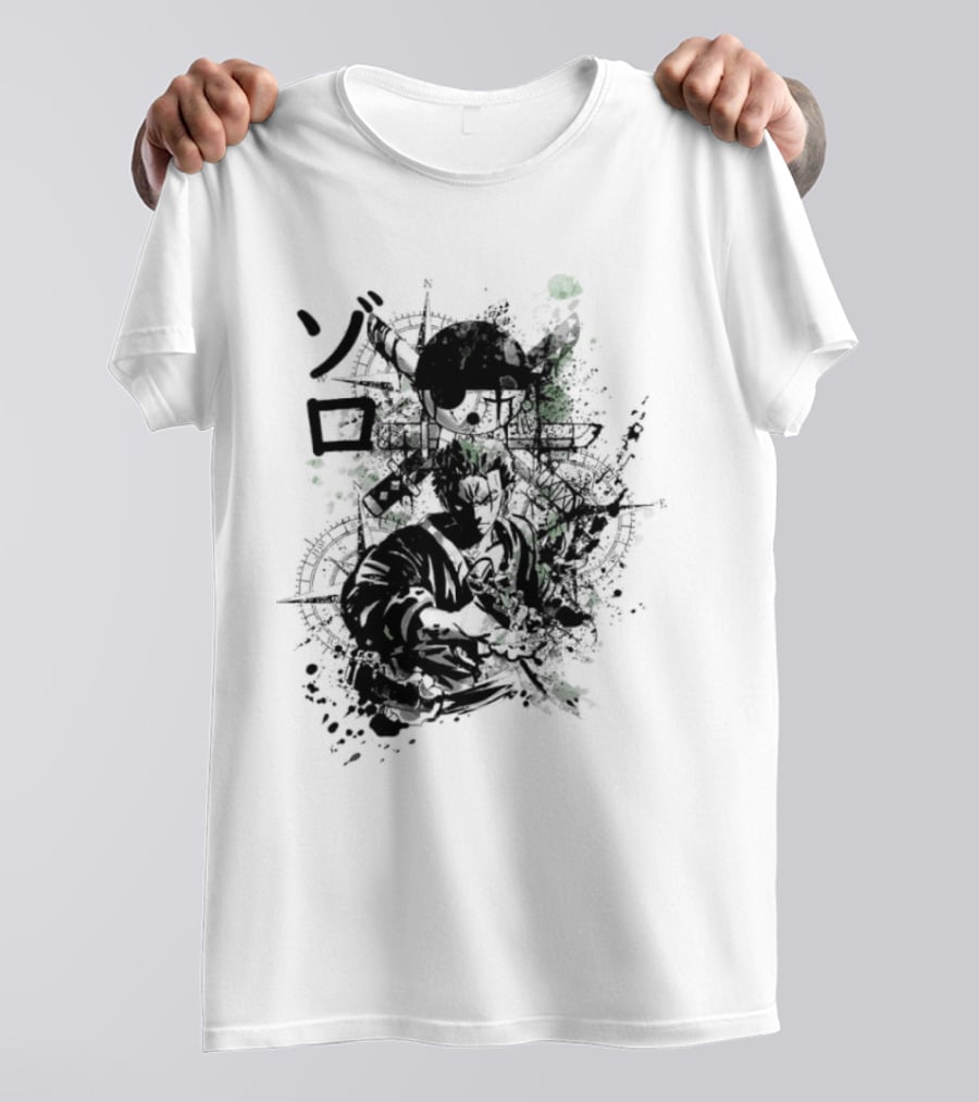 Japanese Kanji Ink Art With Splatter Effect T-Shirt
