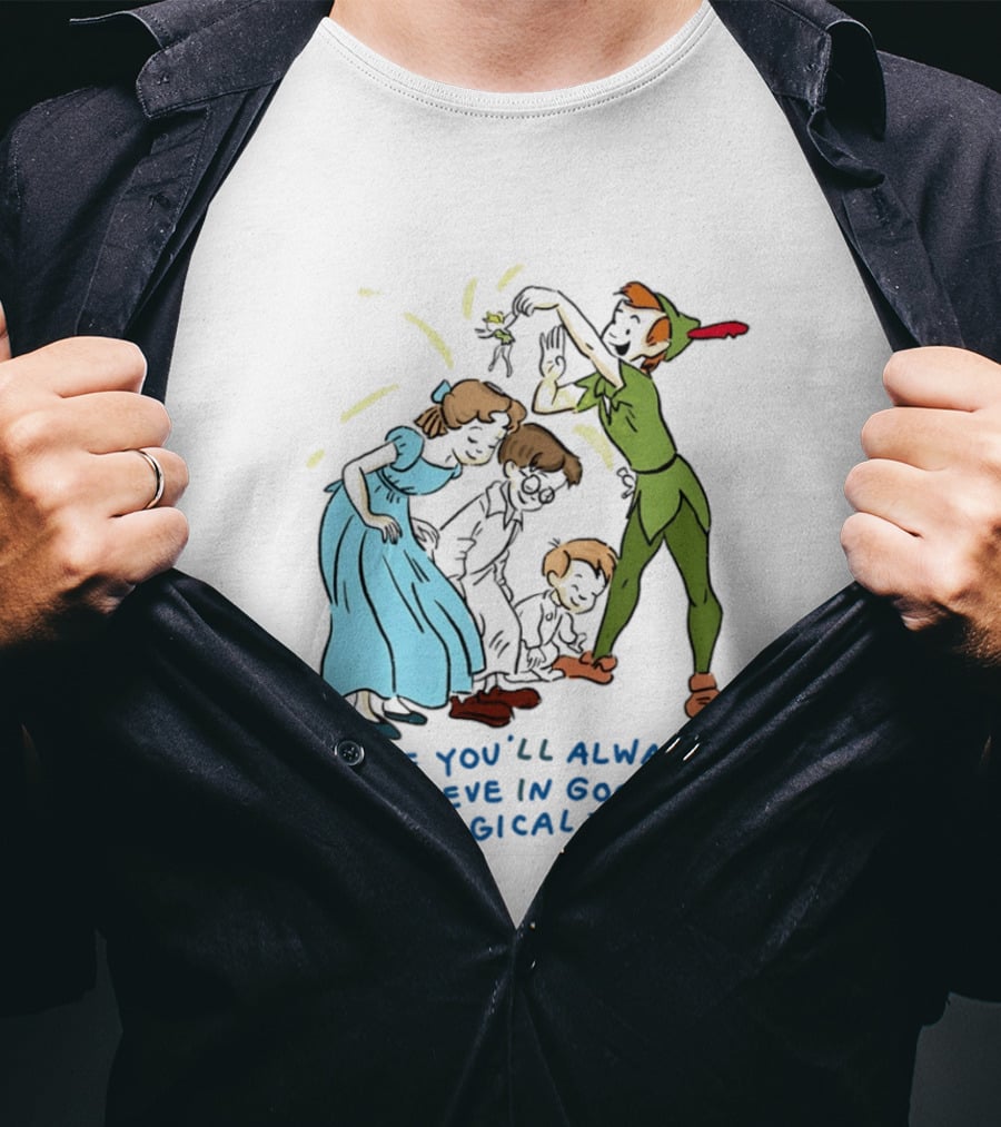 Peter Pan Believe In Good And Magical Things Wendy And Tinker Bell T-Shirt