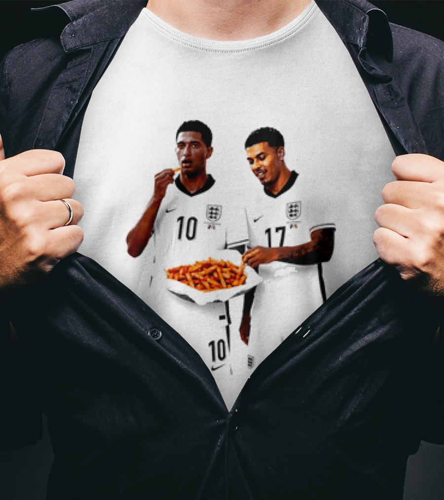 Jude Bellingham And Morgan Rogers Eating Orange Chips Mural Stourbridge Halesowen T-Shirt