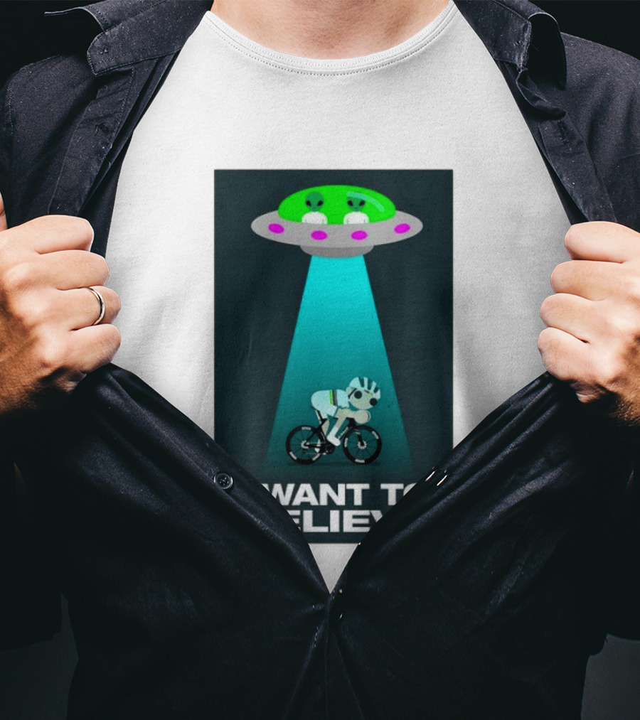Pogacar UFO Cycling Aliens I Want To Believe T-Shirt