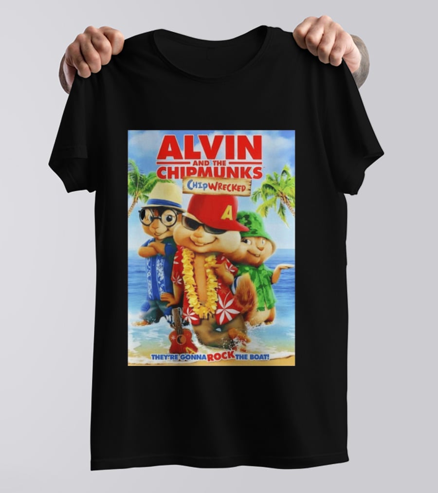 Alvin And The Chipmunks Chipwrecked They're Gonna Rock The Boat Beach Adventure T-Shirt
