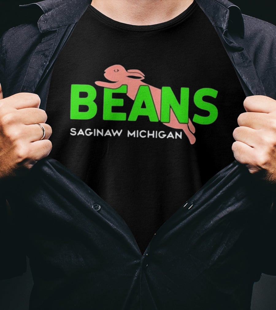 Beans Saginaw Michigan Pink Rabbit T-Shirt