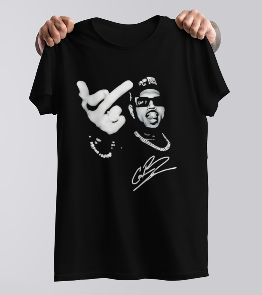 Chris Brown Middle Finger CB Signature T-Shirt