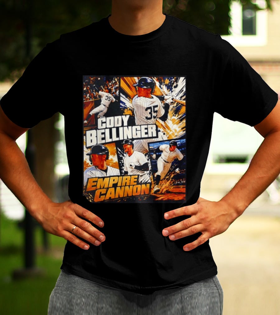 Cody Bellinger Empire Cannon 35 Baseball Action Collage T-Shirt