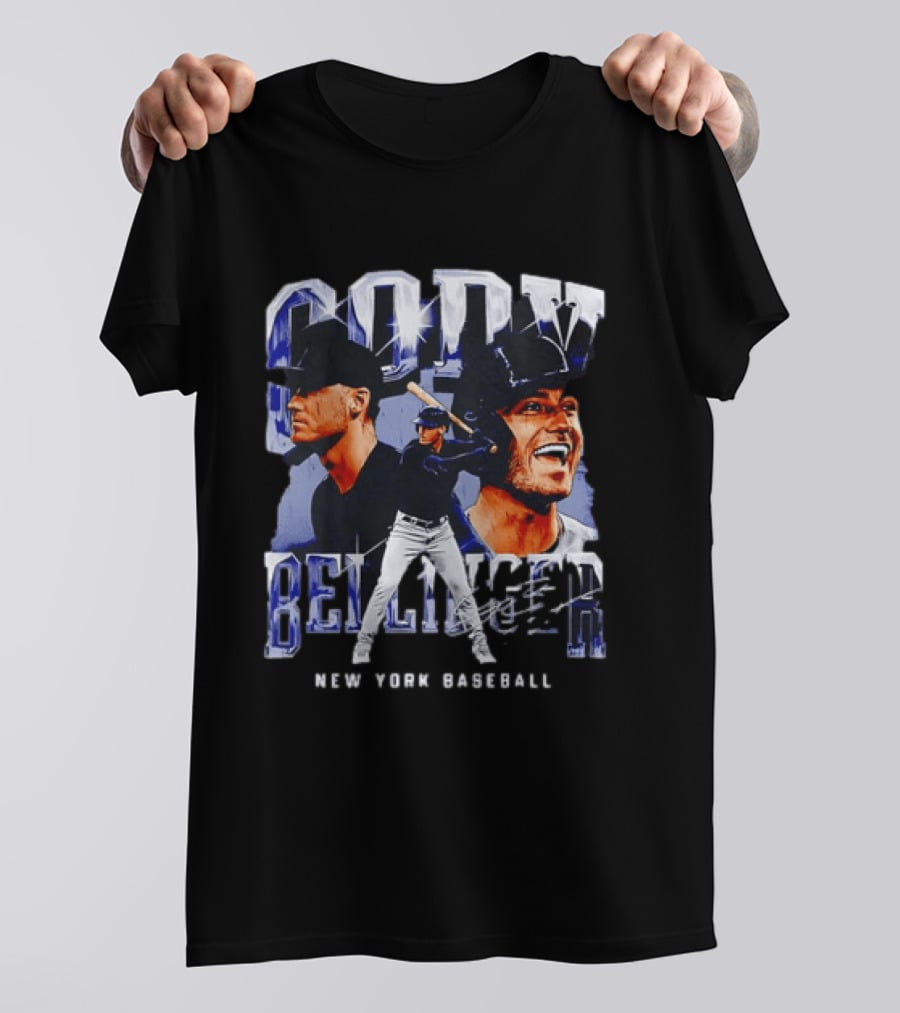 Cody Bellinger New York Baseball Player Portrait Collage T-Shirt