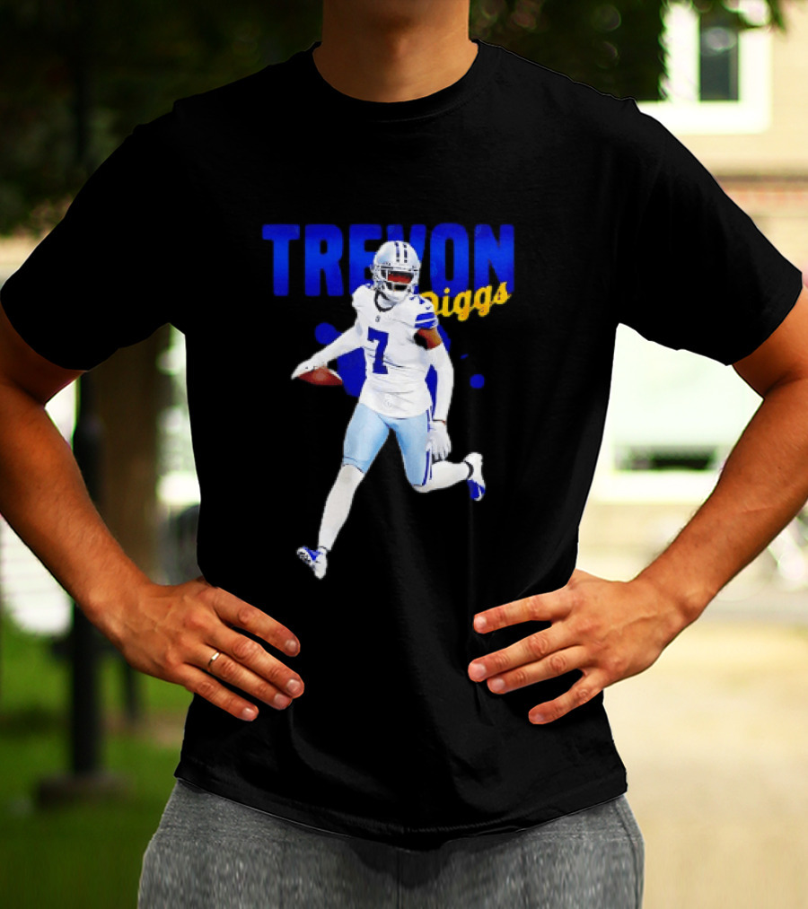 Trevon Diggs Dallas Cowboys Number 7 Running With Football T-Shirt