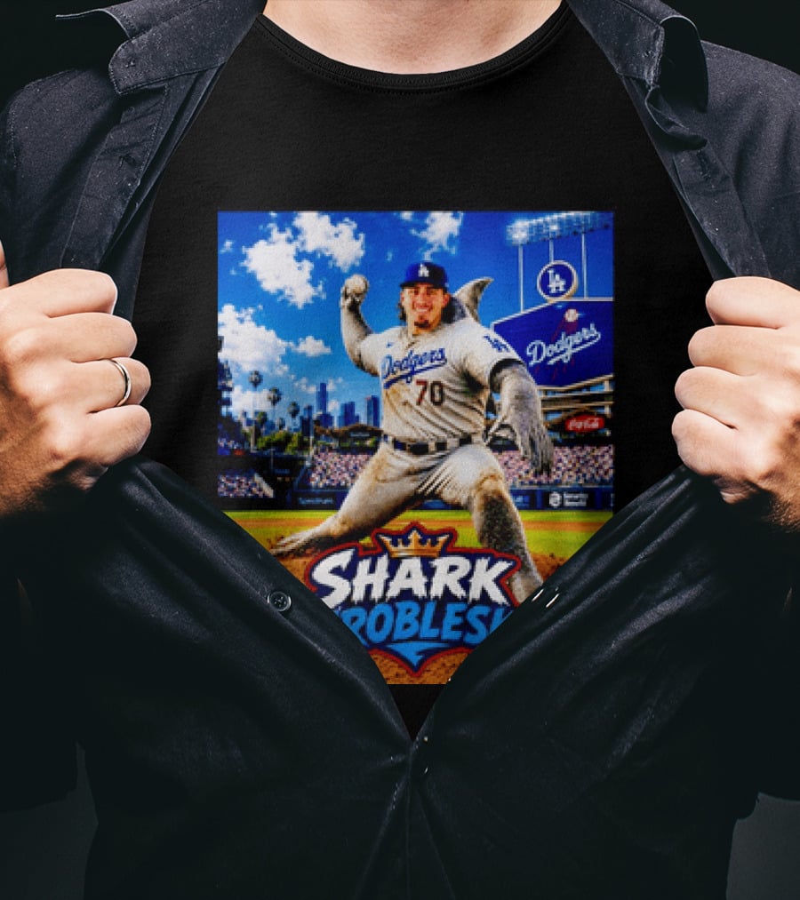 Shark Wrobleski Los Angeles Dodgers No 70 Iconic Baseball Player Fantasy T-Shirt