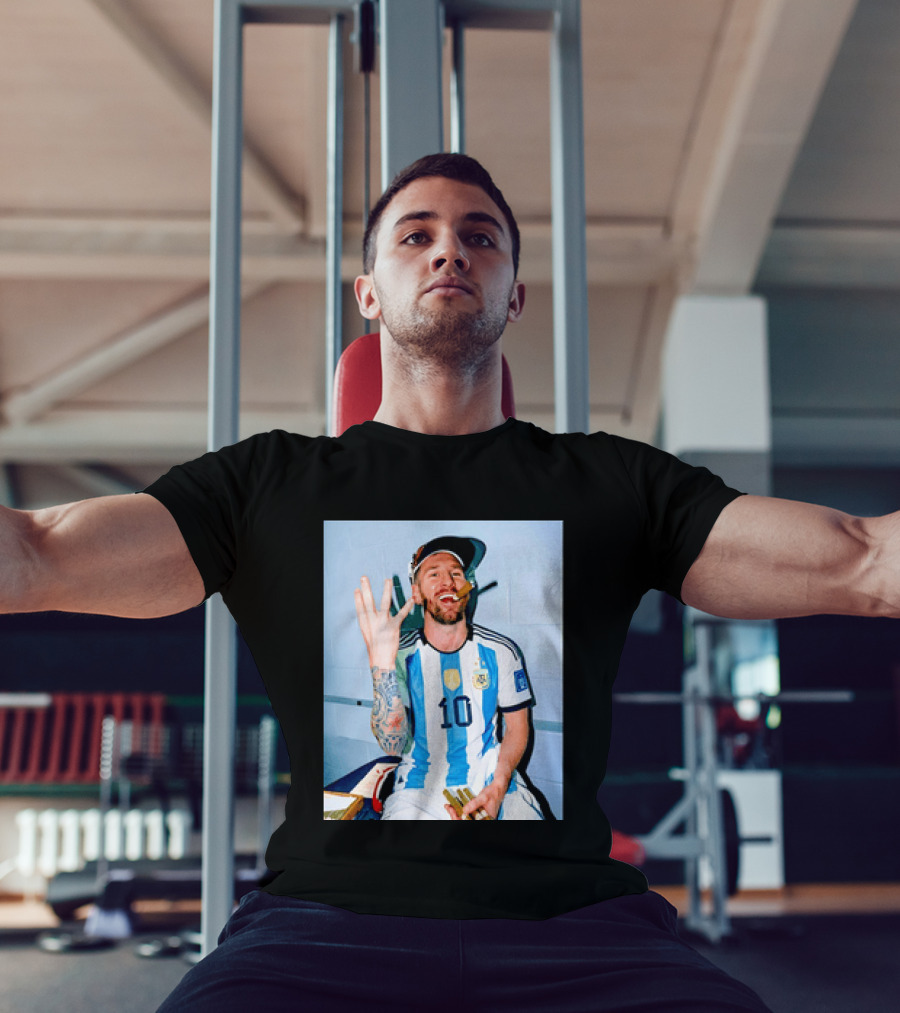 Lionel Messi Smoking Cigarette T-Shirt