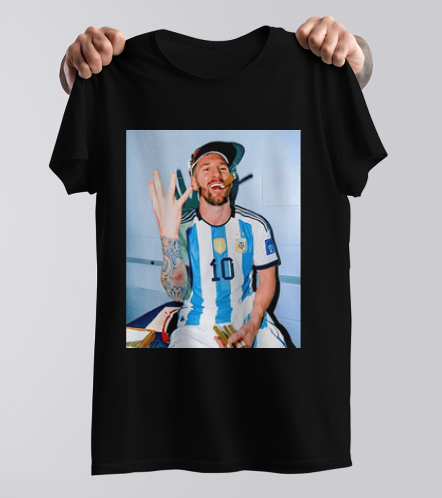 Lionel Messi Smoking Cigarette T-Shirt