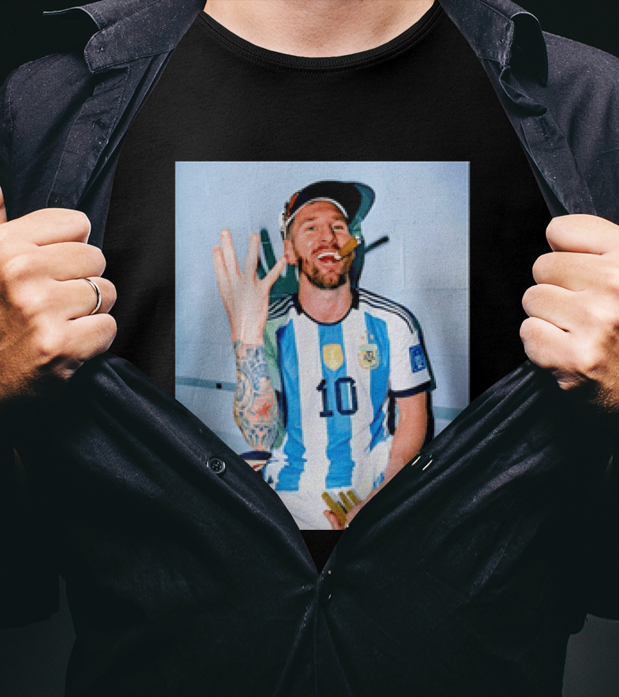 Lionel Messi Smoking Cigarette T-Shirt