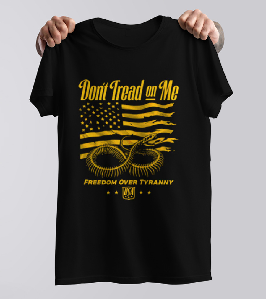Don't Tread On Me Freedom Over Tyranny American Flag Snake T-Shirt