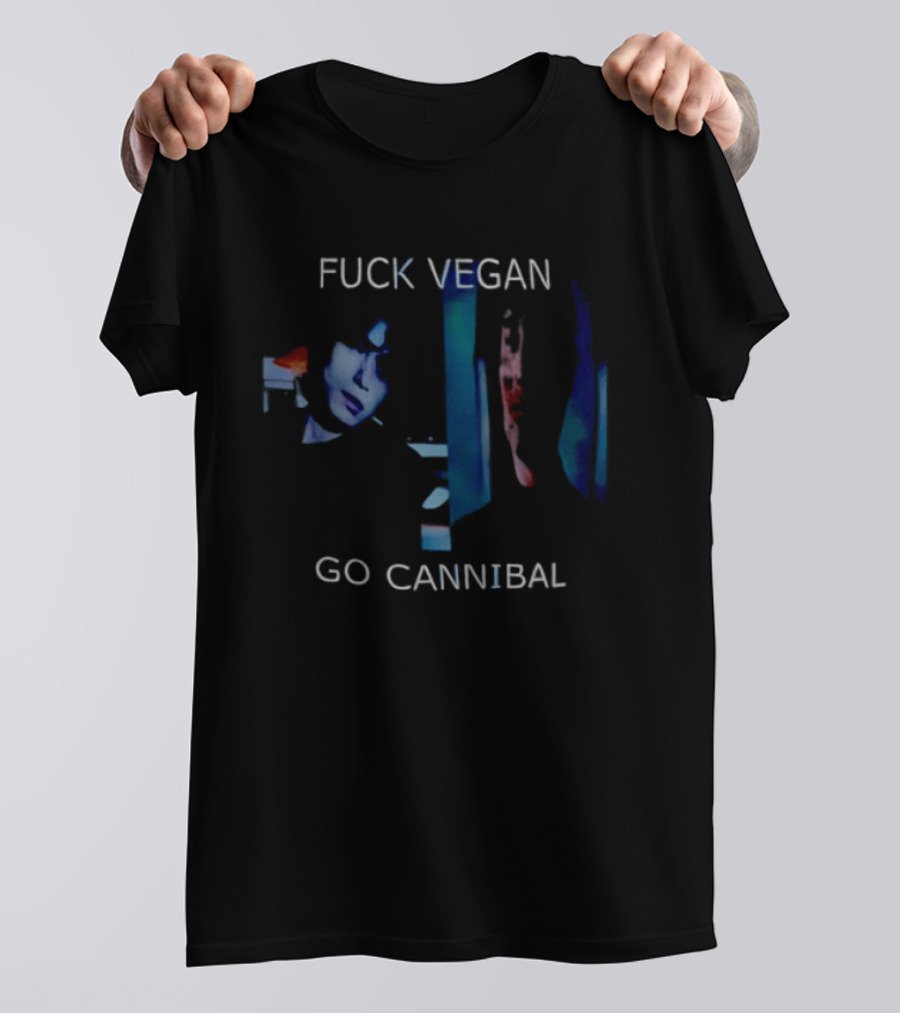 Fck Vegan Go Cannibal Abstract Expressionist T-Shirt