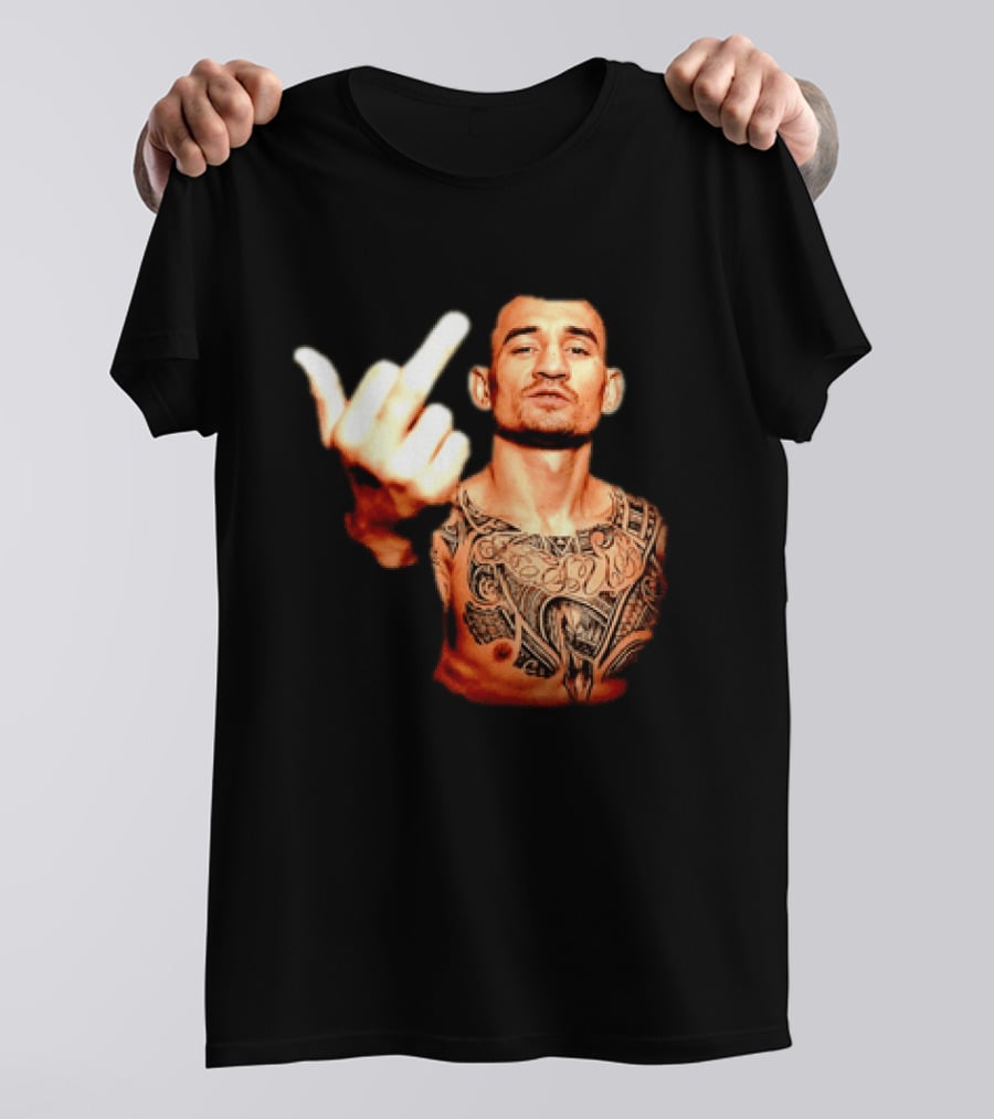 Max Holloway UFC Fighter Pose Middle Finger Tattoo T-Shirt