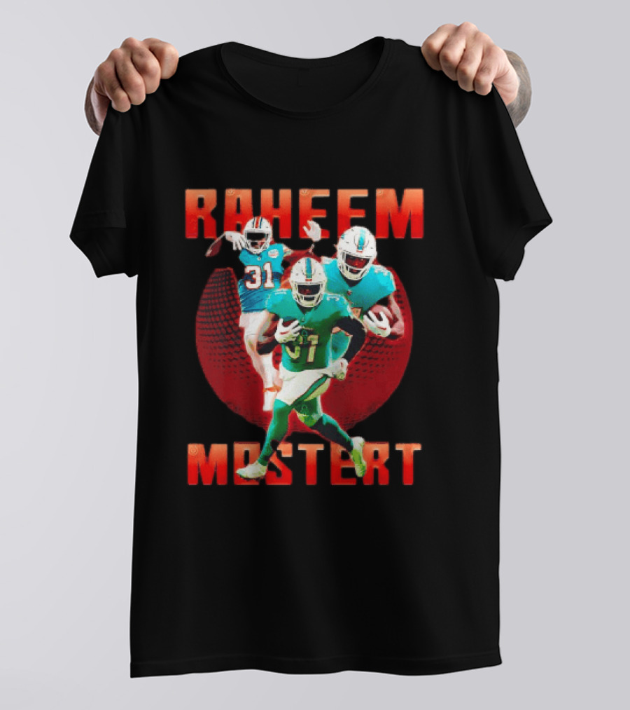 Raheem Mostert Miami Dolphins Football Running Back Action T-Shirt