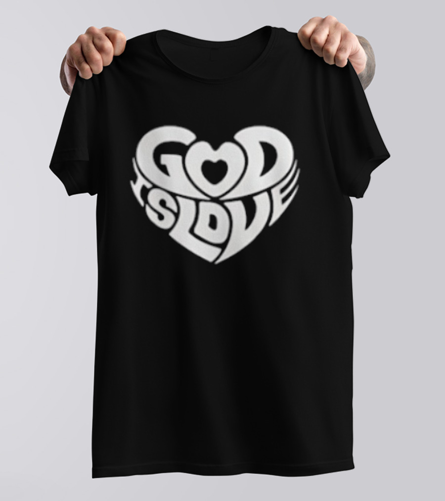 God Is Love Heart Shape T-Shirt