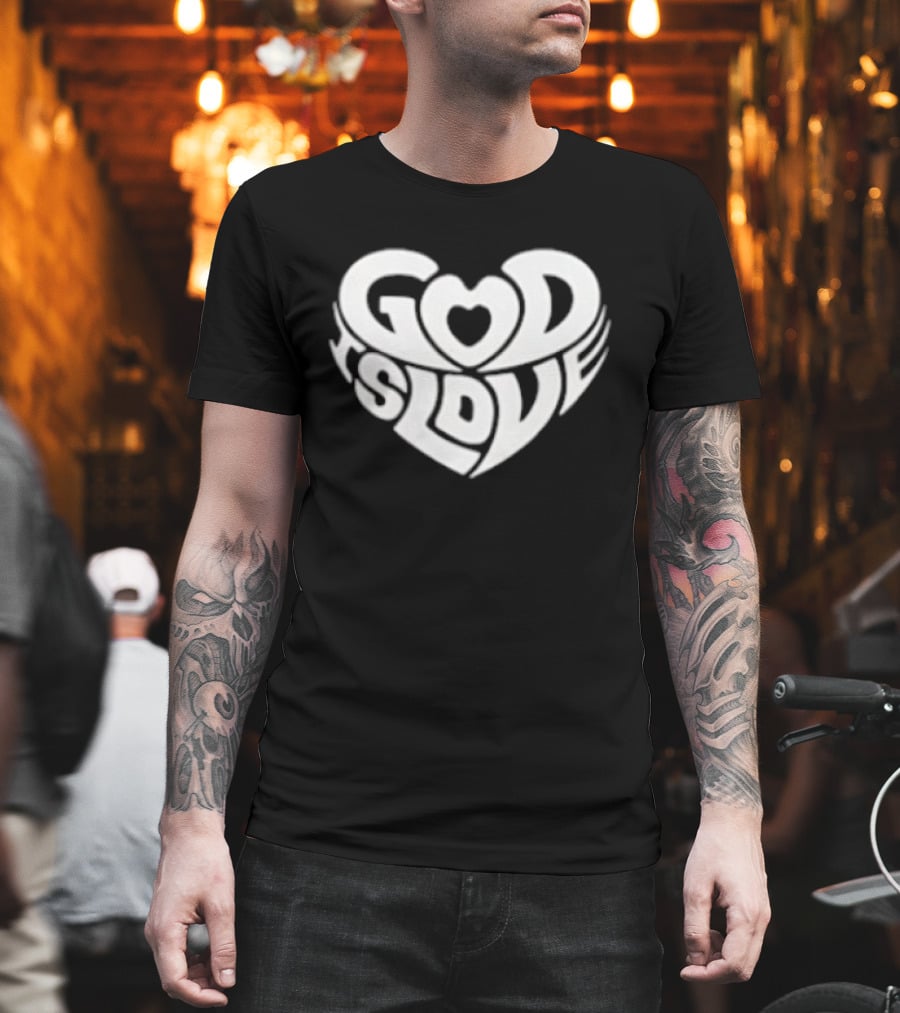 God Is Love Heart Shape T-Shirt