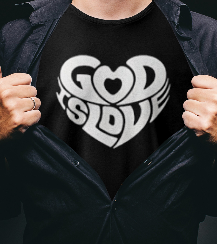 God Is Love Heart Shape T-Shirt