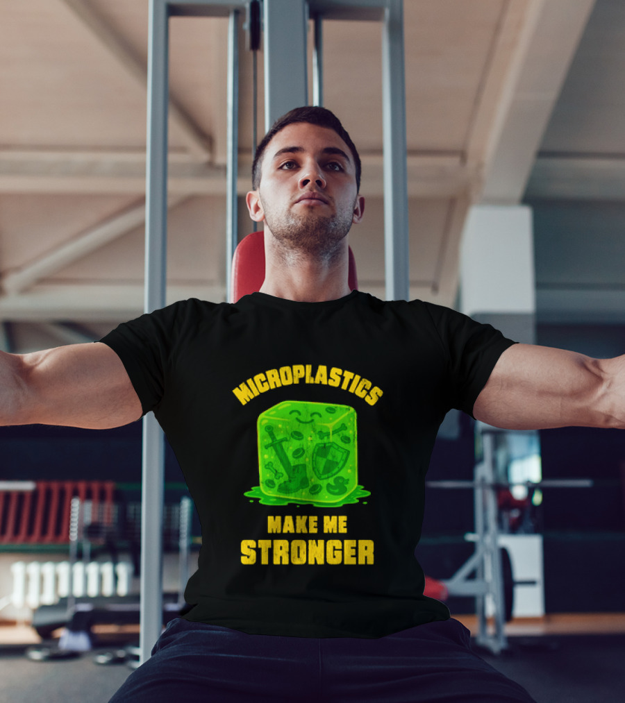 Microplastics Make Me Stronger Gelatinous Block Sword Shield Boot T-Shirt