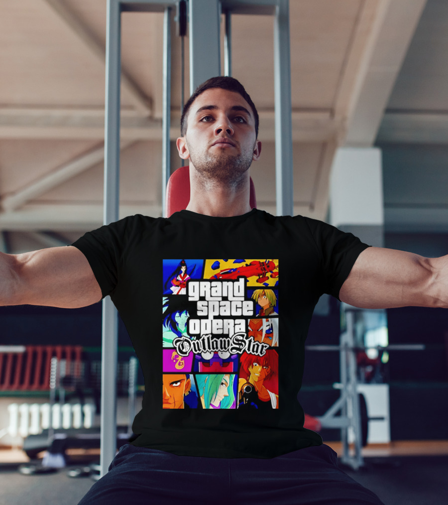 Grand Space Opera Outlaw Star Anime Characters Collage T-Shirt