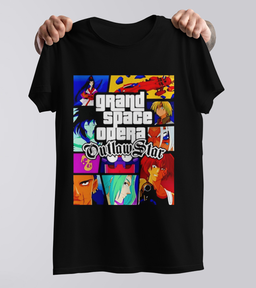 Grand Space Opera Outlaw Star Anime Characters Collage T-Shirt