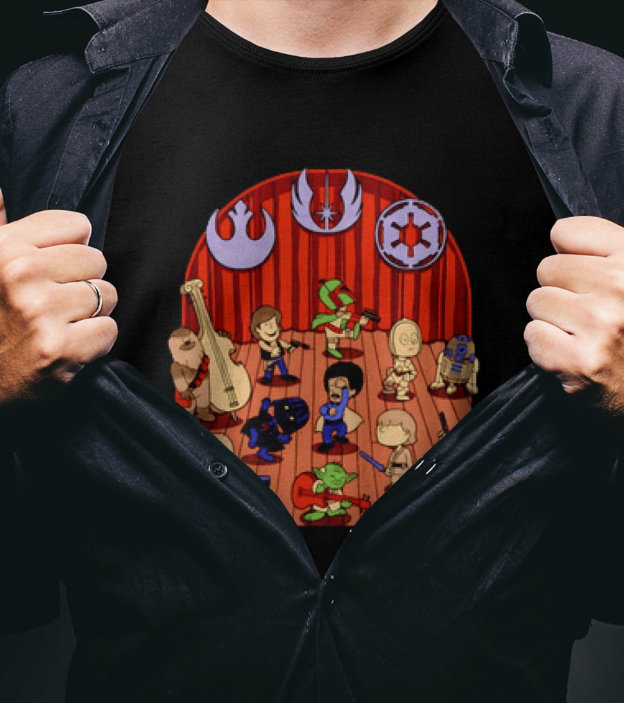 Star Wars Peanuts Characters Band With Iconic Symbols Mashup T-Shirt