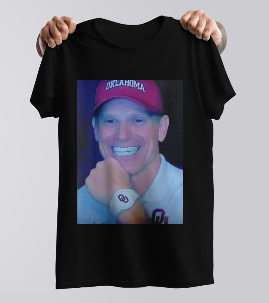 Oklahoma Sooners Brent Venables Smiling With Grill And OU T-Shirt