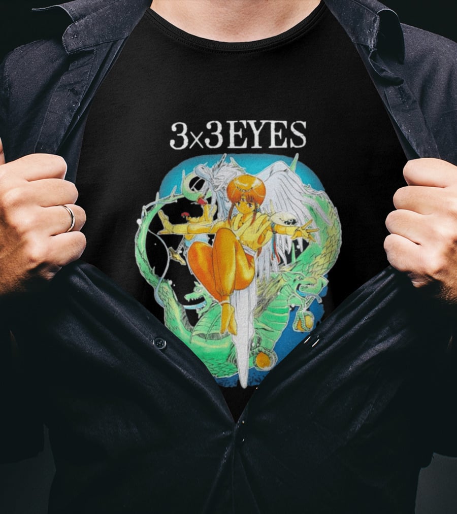 3×3 EYES Pai And Yakumo Winged Warrior Combat Scene T-Shirt