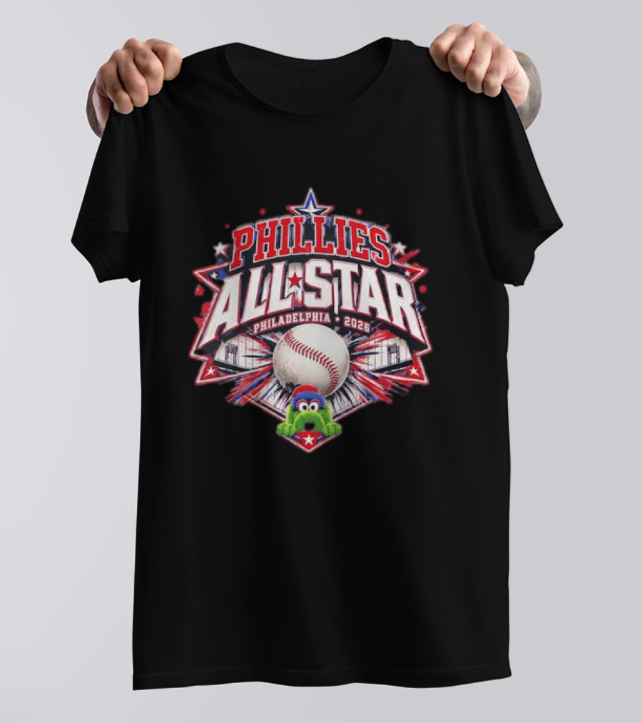 Phillies All Star Philadelphia 2026 Gritty Baseball Event Promo T-Shirt
