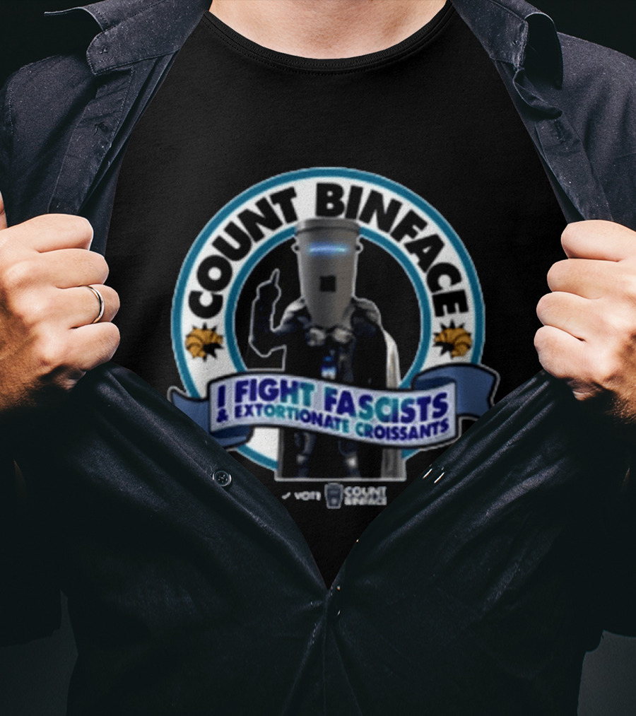 Vote Count Binface I Fight Fascists Extortionate Croissants T-Shirt