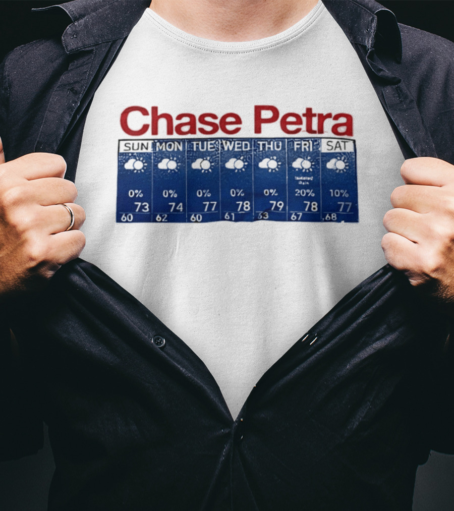 Chase Petra Weekly Weather Forecast Sun Sat With Temperatures And Cloud T-Shirt