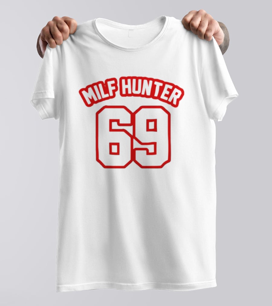 MILF Hunter 69 Red Outline Fonts T-Shirt