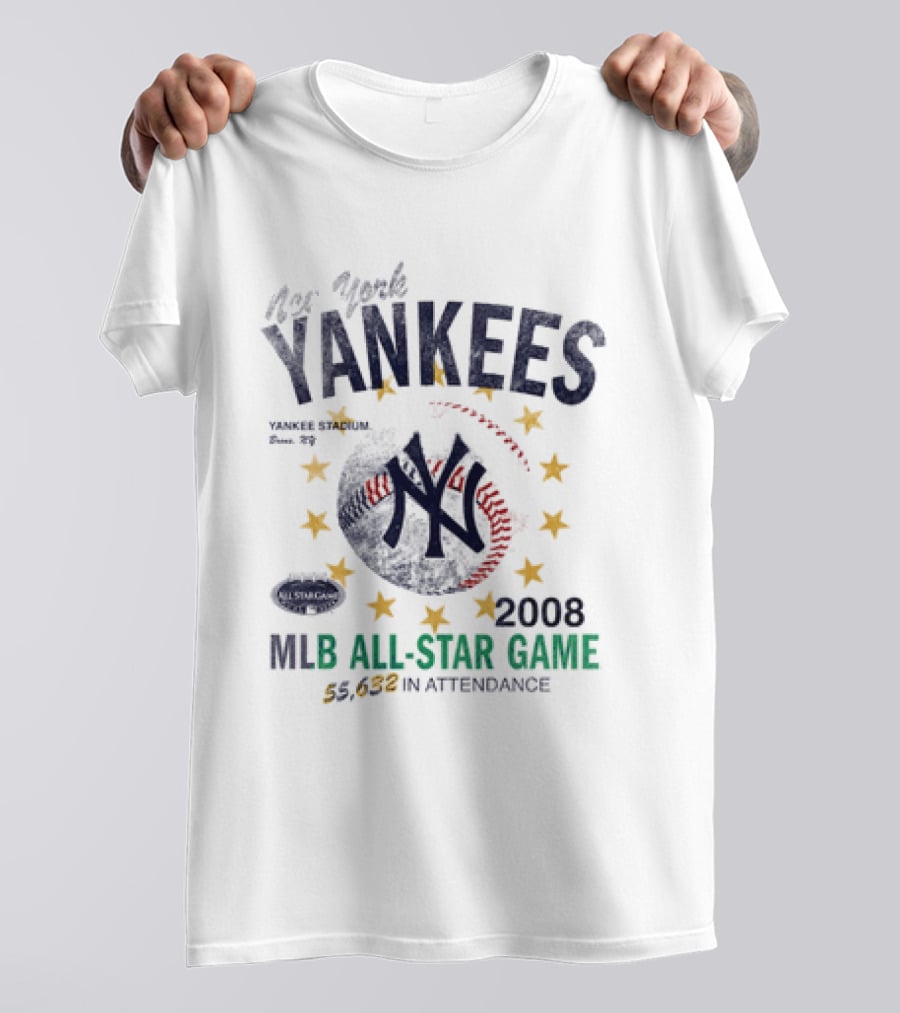 New York Yankees 2008 MLB All Star Game Yankee Stadium 56,632 In Attendance T-Shirt