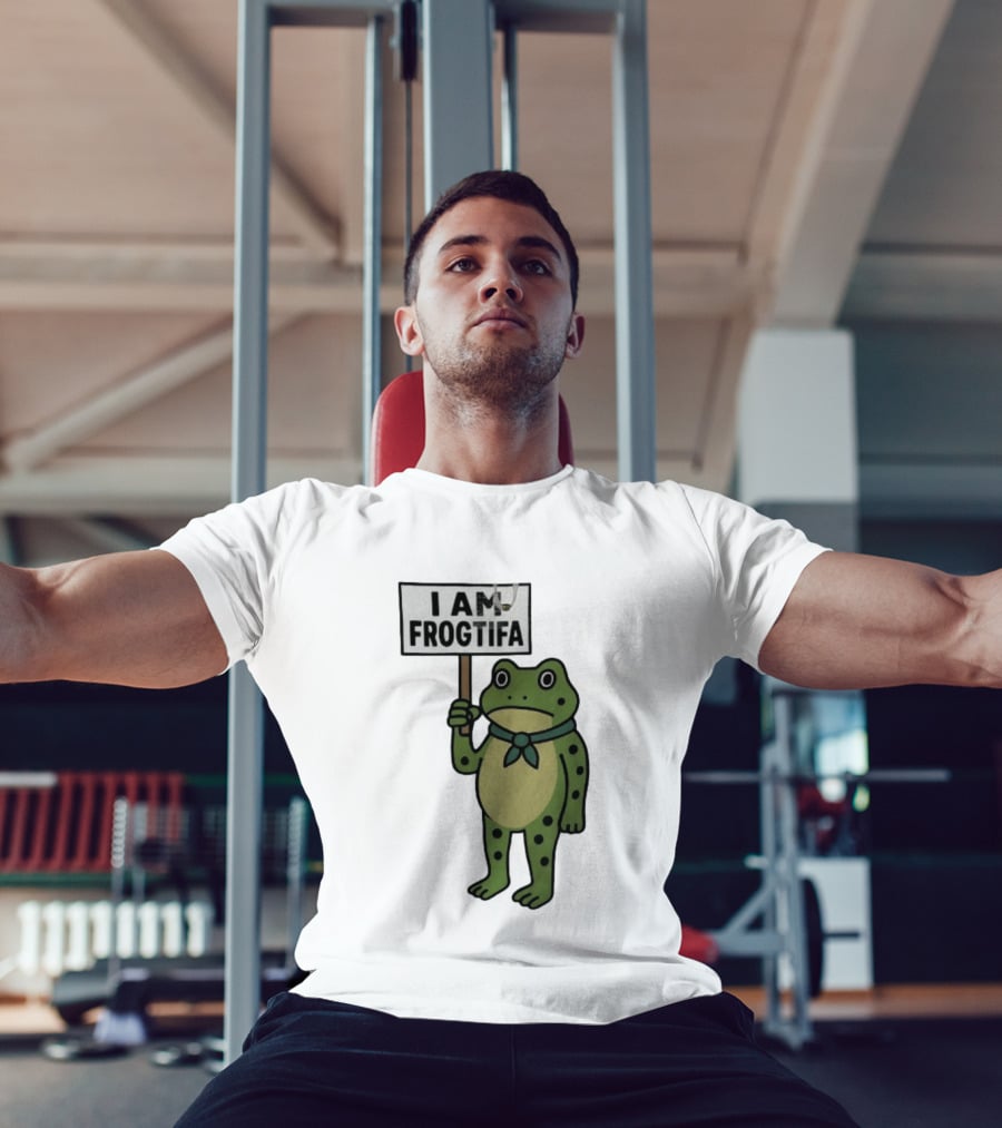 I AM FROGTIFA Frog Holding Sign T-Shirt