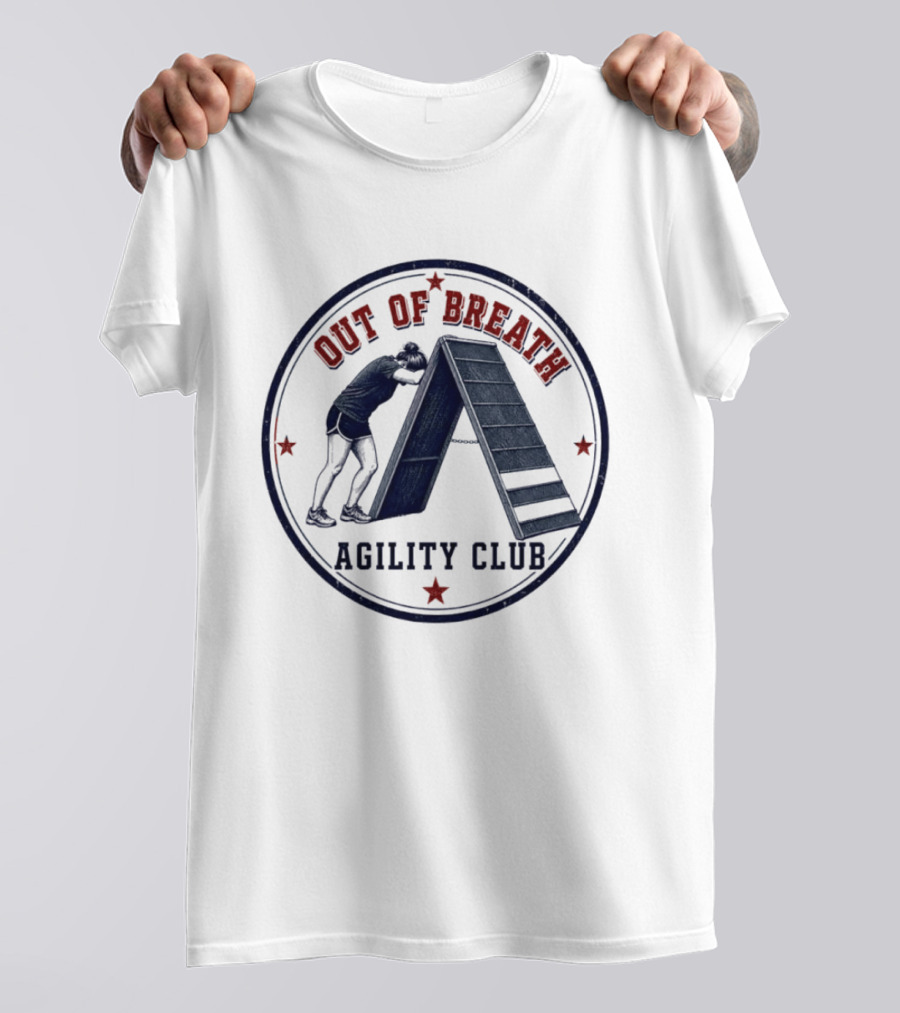 Out Of Breath Agility Club Dog Training Humor Workout Runner Athlete T-Shirt