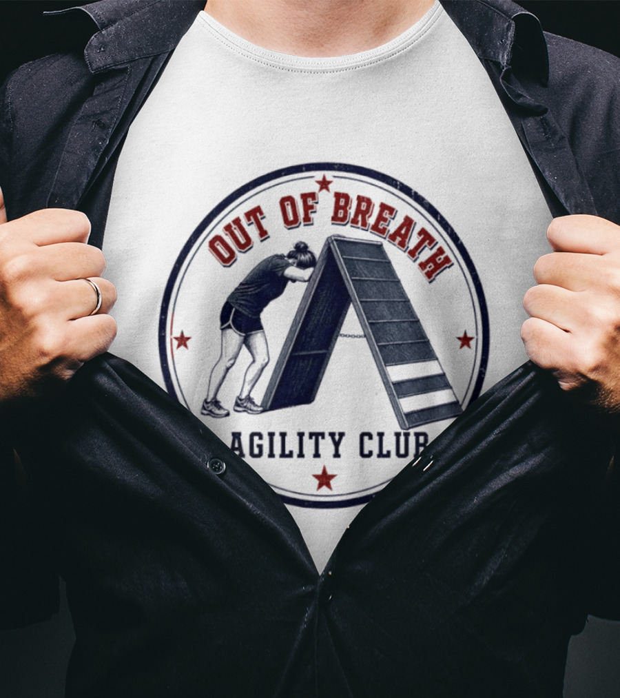 Out Of Breath Agility Club Dog Training Humor Workout Runner Athlete T-Shirt