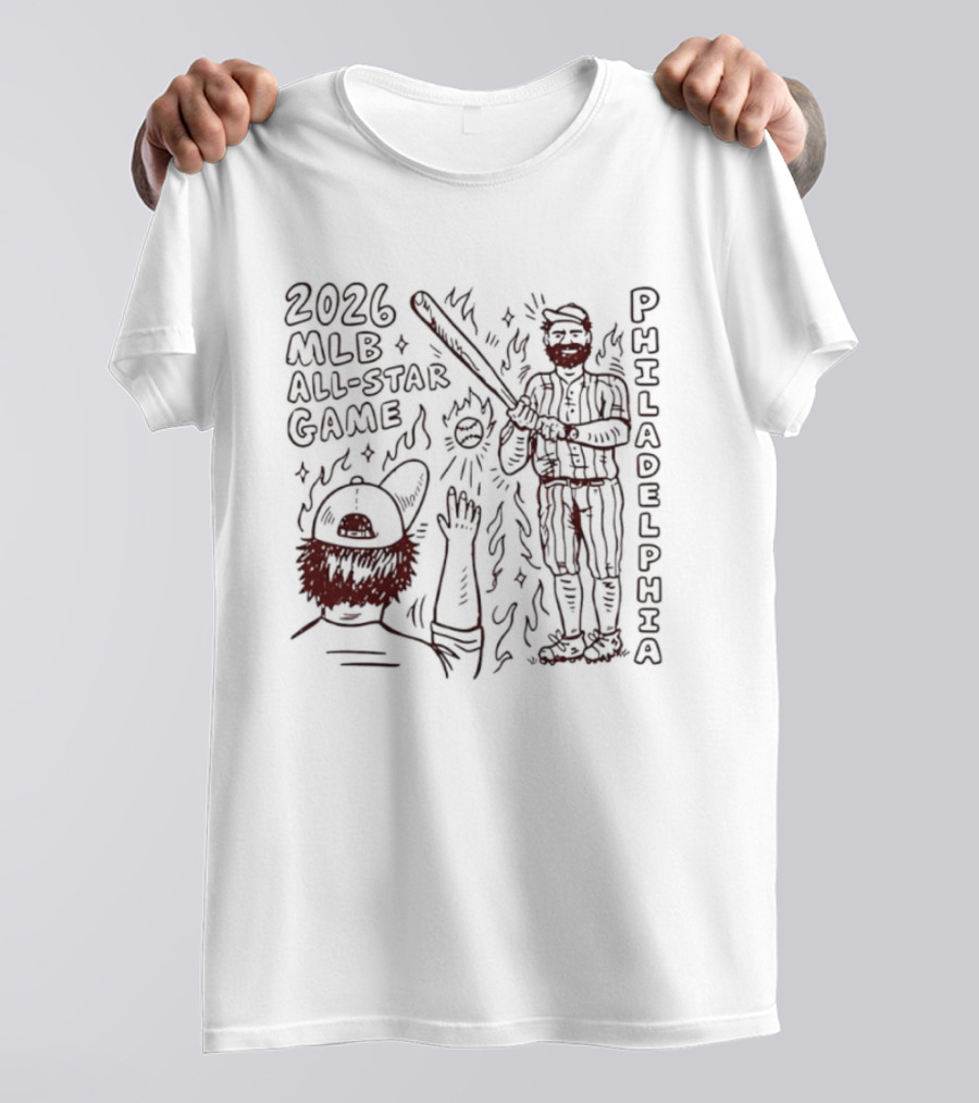 2026 MLB All Star Game Philadelphia Phillies Baseball Player T-Shirt