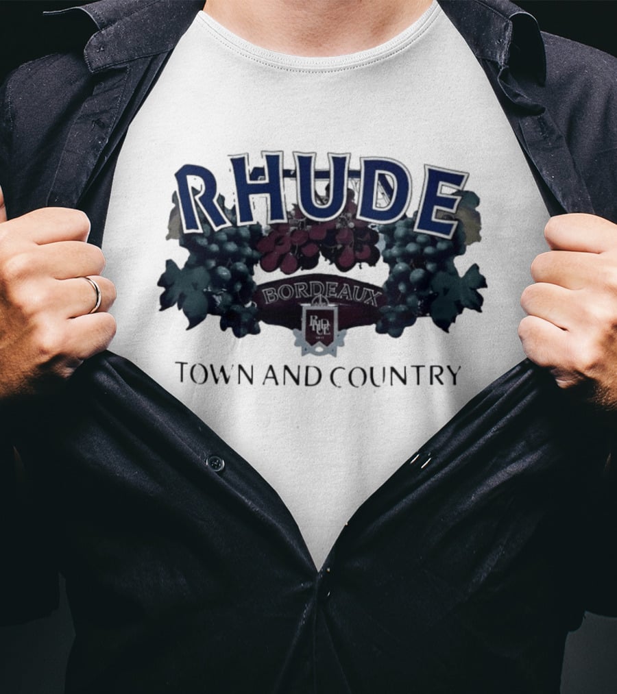 Rhude Bordeaux Town And Country Grapes T-Shirt